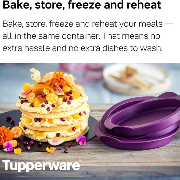 3 x Tupperware Purple Silicone Small Round Forms Measures 6.5"diam. x 0.75" Set! - Picture 1 of 12